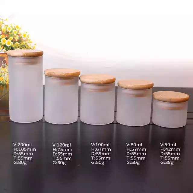 Hot sale customized size high borosilicate 500ml frosted glass jar