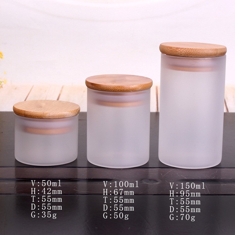 Hot sale customized size high borosilicate 500ml frosted glass jar