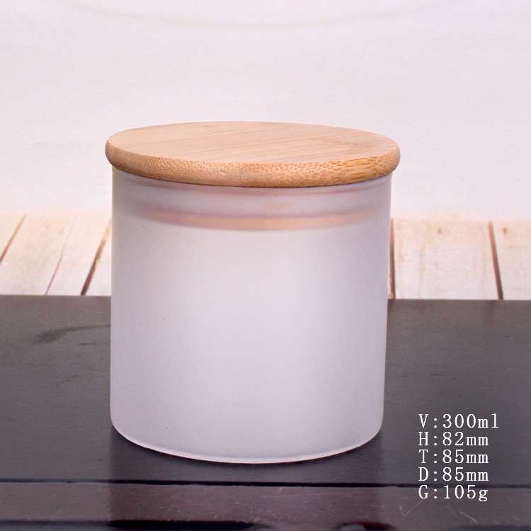 Hot sale customized size high borosilicate 500ml frosted glass jar