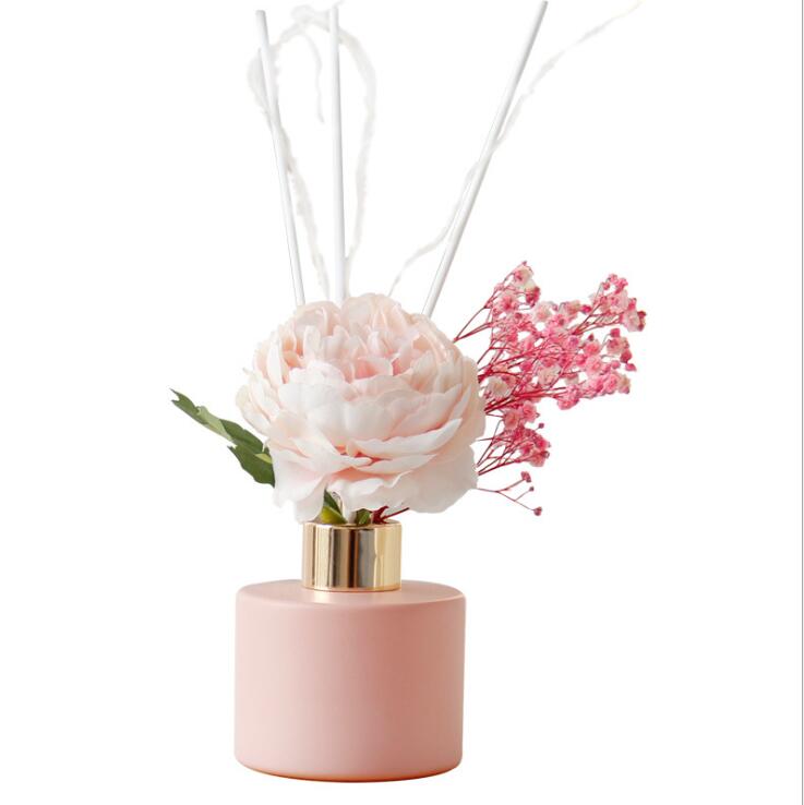 Hot sale  decorative black matte round reed glass diffuser bottle 100ml