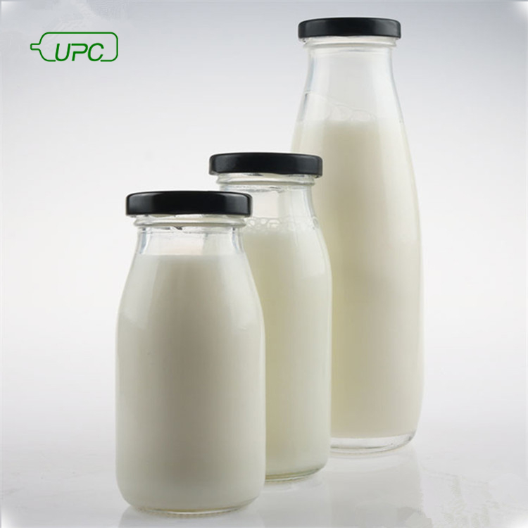 Hot sale design size clear empty 10ml 100ml glass bottle milk