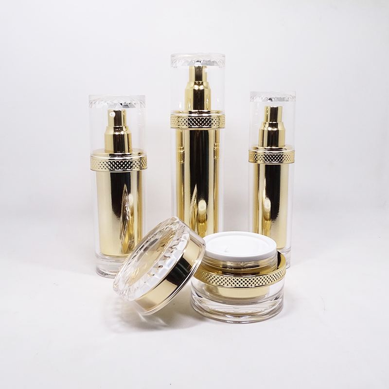 Hot sale elegant Cosmetic packaging set empty glass container 30ml 50ml 100ml skincare acrylic lotion bottle and jar
