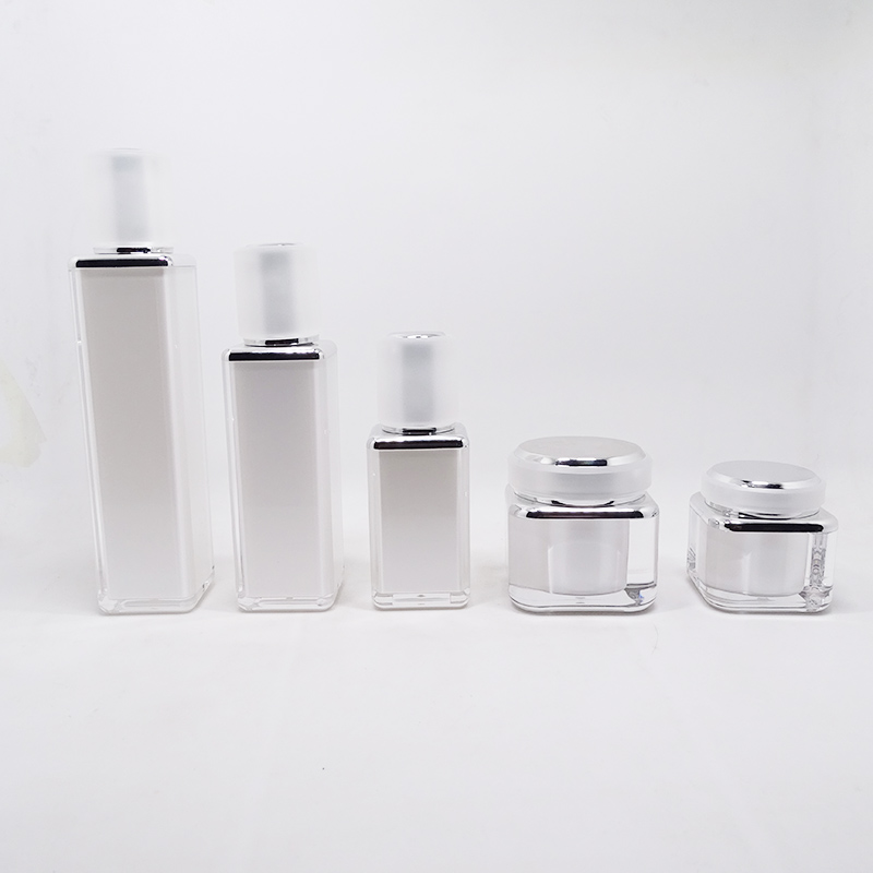 Hot sale elegant Cosmetic packaging set empty glass container 30ml 50ml 100ml skincare acrylic lotion bottle and jar