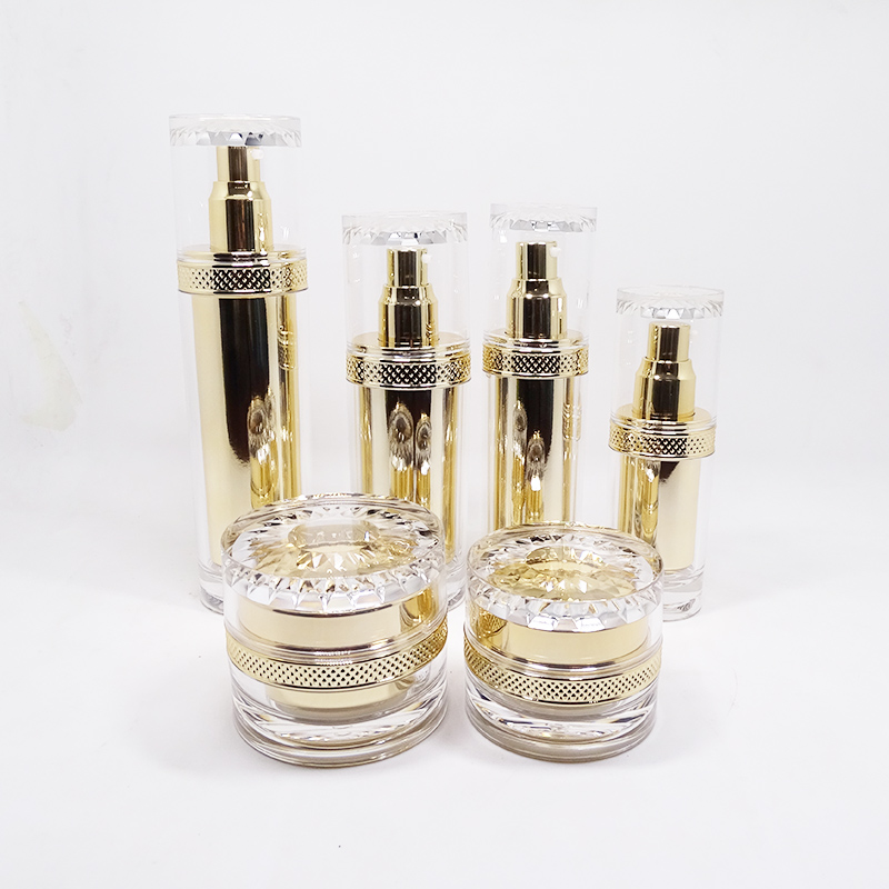 Hot sale elegant Cosmetic packaging set empty glass container 30ml 50ml 100ml skincare acrylic lotion bottle and jar