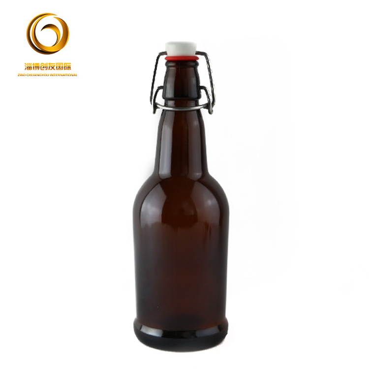 Hot sale embossed beer bottle flip top 500 ml