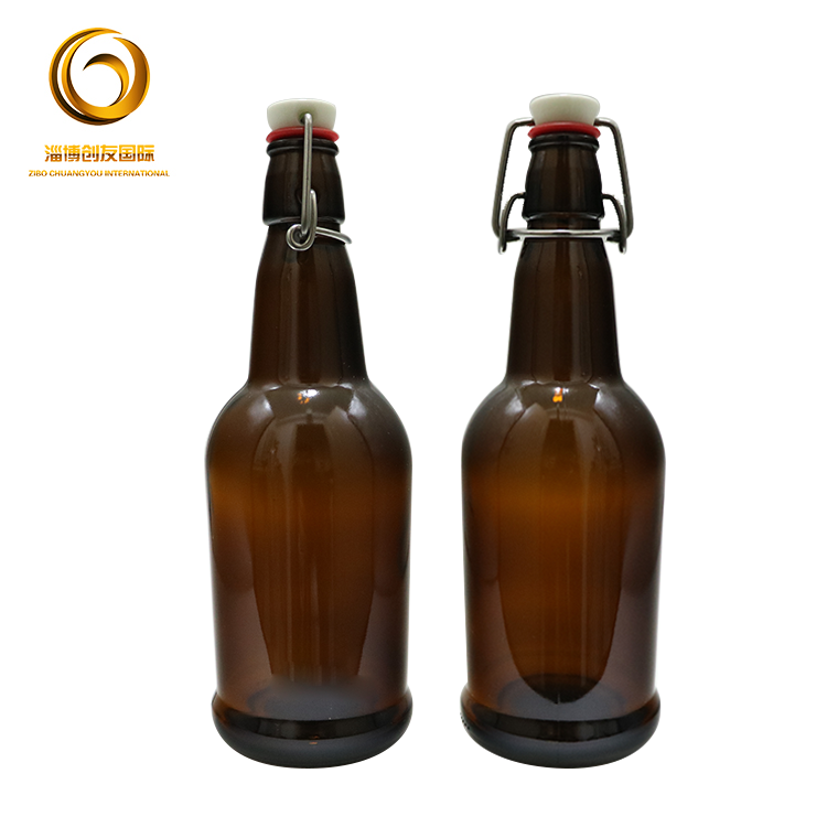 Hot sale embossed beer bottle flip top 500 ml