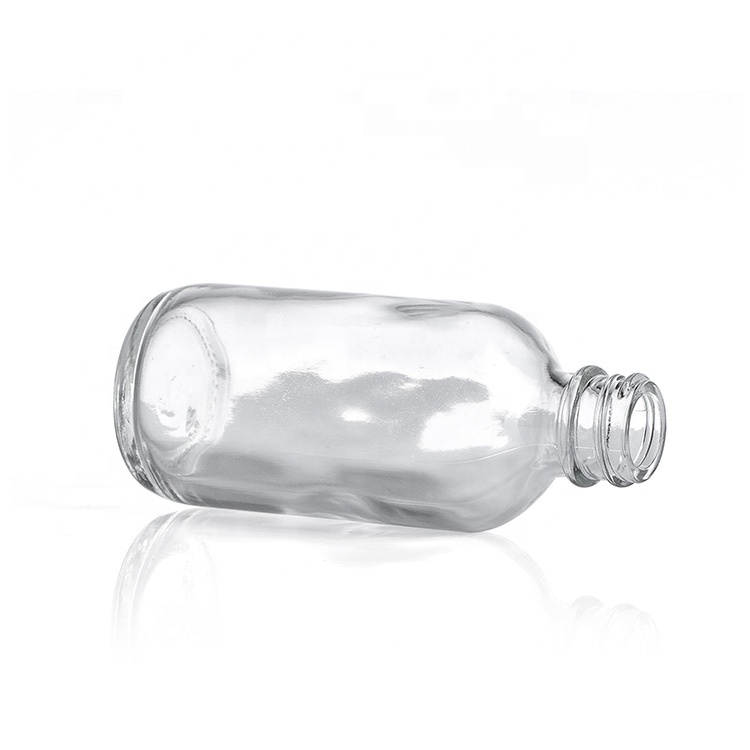 Hot sale empty 50ml amber refillable round glass spray bottle with mist fine sprayer