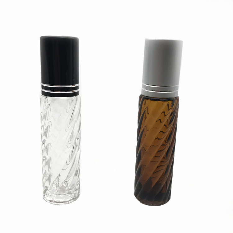 Hot sale empty 5ml 8ml 10ml roll on clear and frosted glass bottle with lids