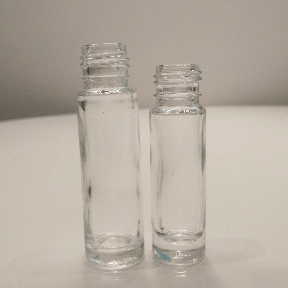 Hot sale empty 5ml 8ml 10ml roll on clear and frosted glass bottle with lids