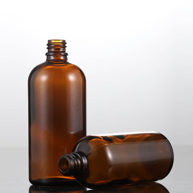 Hot sale empty bottles for hair oil empty dropper bottles amber with rose gold dropper head