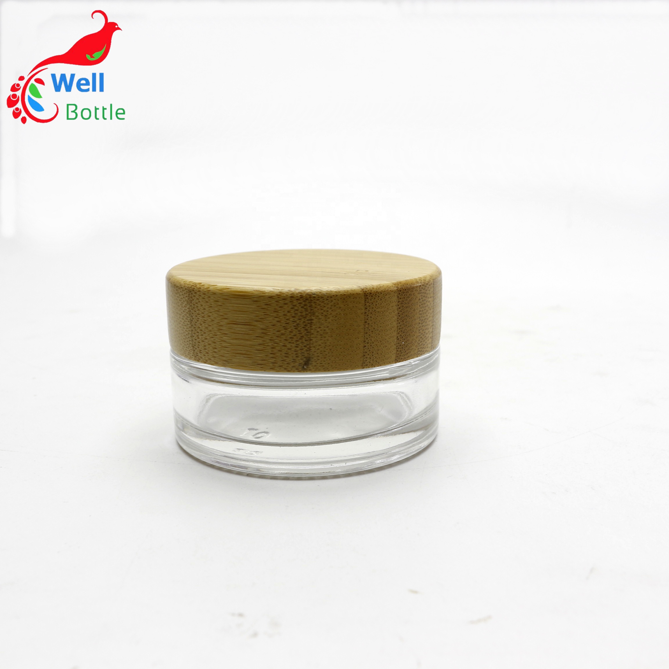 Hot sale empty glass jar with bamboo screw cap BJ-005RL