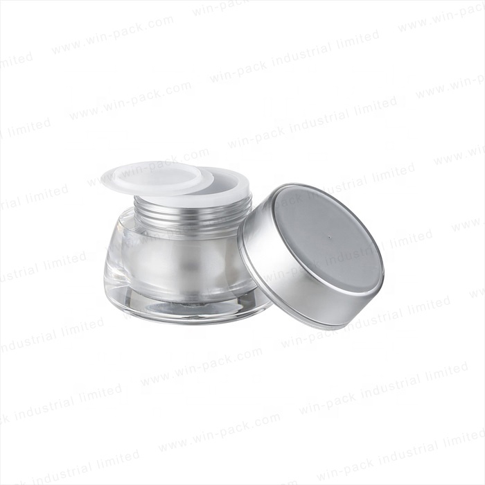 Hot sale empty pot face cream jar containers 7g travel acrylic jars for lotion wholesale with silver or gold color