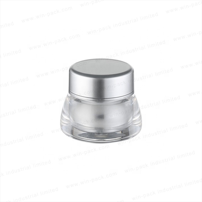 Hot sale empty pot face cream jar containers 7g travel acrylic jars for lotion wholesale with silver or gold color