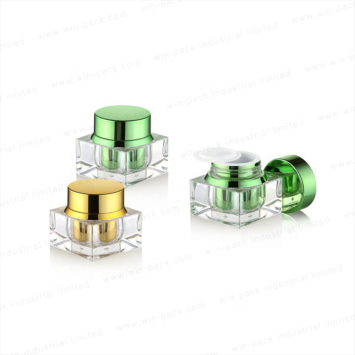 Hot sale empty pot face cream jar containers 7g travel acrylic jars for lotion wholesale with silver or gold color