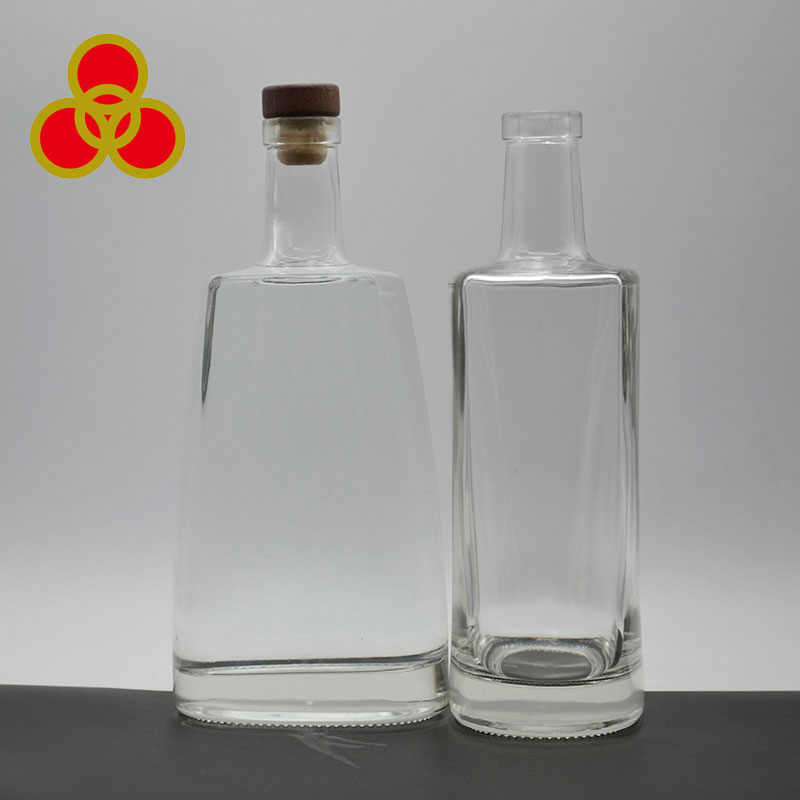 Hot sale empty round glass gin/rum/tequila/whiskey bottle 750ml