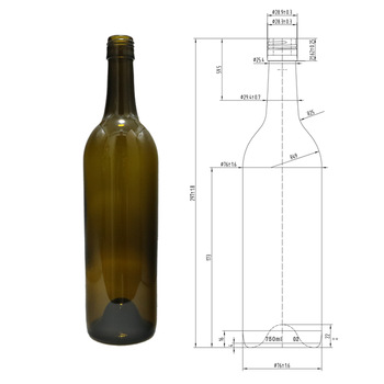Hot sale empty wine glass liquor bottles 750 ml with screw cap