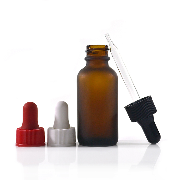 Hot sale essential oil e liquid 1 oz 30ml amber round boston glass dropper bottle