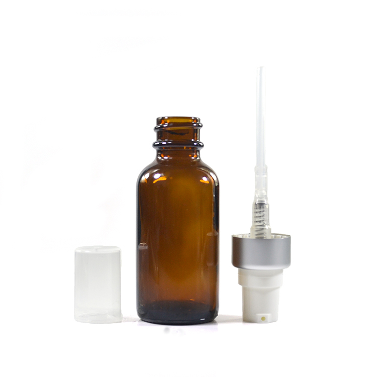 Hot sale essential oil e liquid 1 oz 30ml amber round boston glass dropper bottle