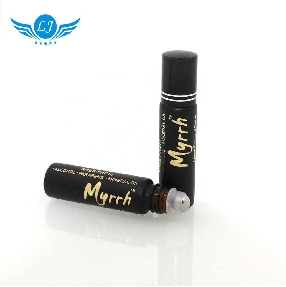 Hot sale essential oil luxury custom 3ml 5ml 8ml 10ml 15ml clear pink  black green blue glass roll on bottle dark