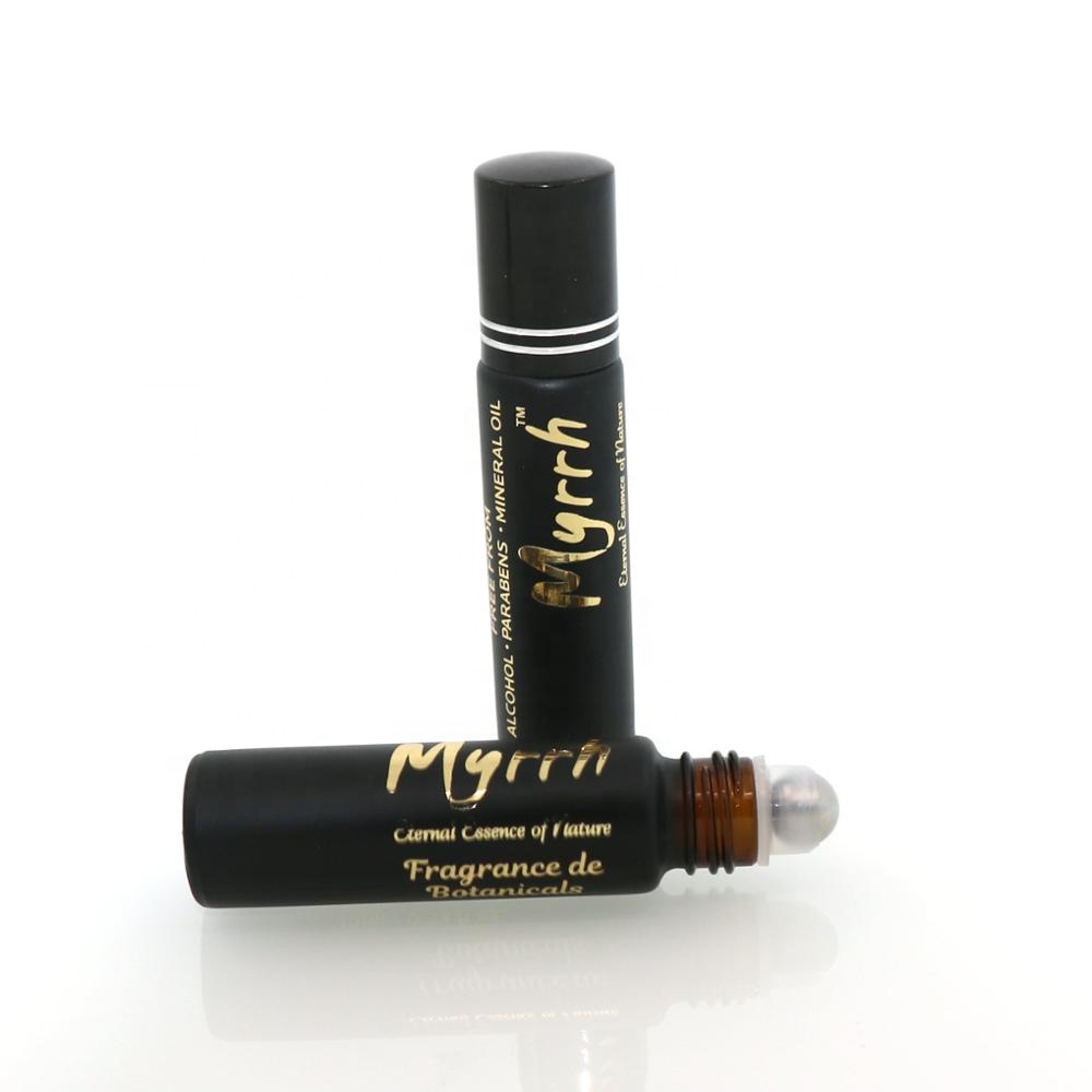Hot sale essential oil luxury custom 3ml 5ml 8ml 10ml 15ml clear pink black green blue glass roll on bottle dark