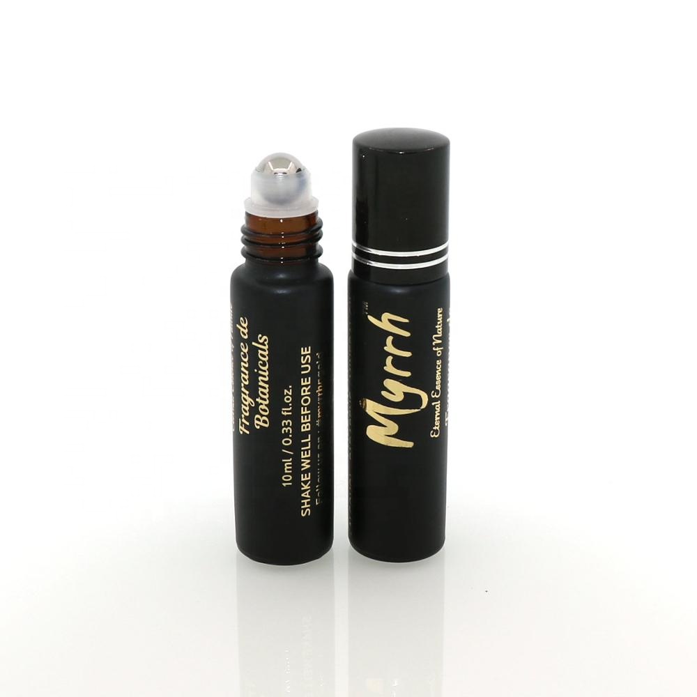 Hot sale essential oil luxury custom 3ml 5ml 8ml 10ml 15ml clear pink black green blue glass roll on bottle dark