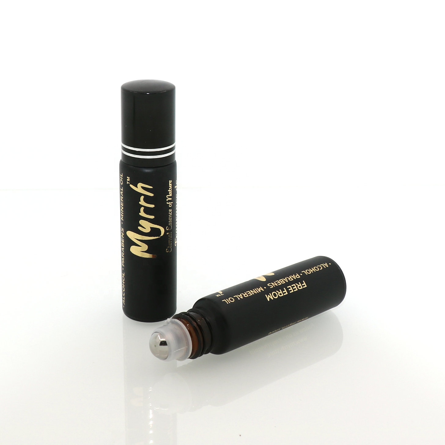 Hot sale essential oil luxury custom 3ml 5ml 8ml 10ml 15ml clear pink black green blue glass roll on bottle dark