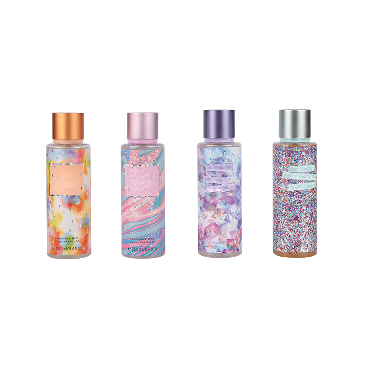 Hot sale factory PET glass vial roll custom fancy perfume atomizer pump mist sprayer bottle design 250ml
