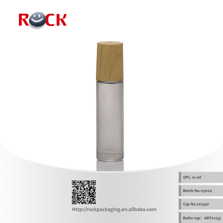 Hot sale fancy bamboo essential oil 10ml roller on glass bottle