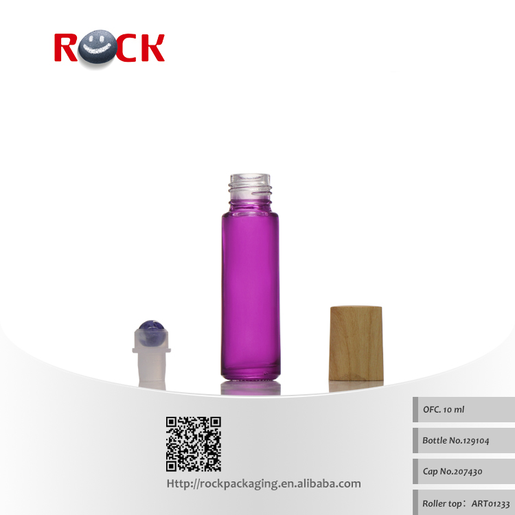 Hot sale fancy bamboo essential oil 10ml roller on glass bottle