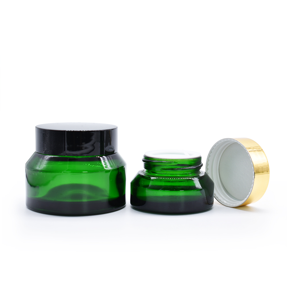 Hot sale glass jars with aluminum lids 30g 50g 100g clear glass cream jars