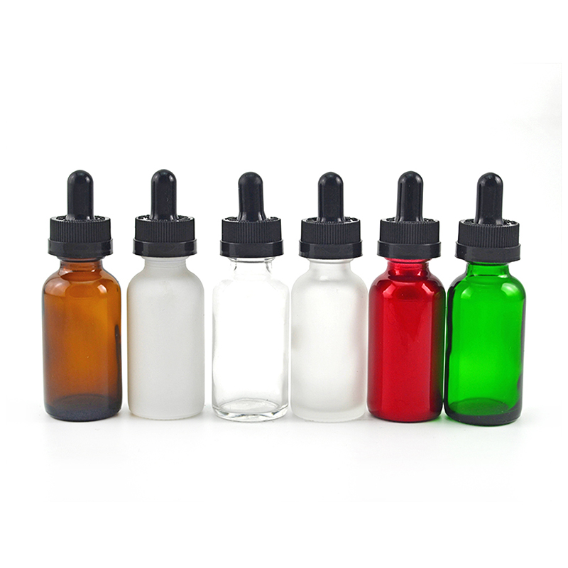 Hot sale glass product essential oil packaging 15ml 30ml 60ml 120ml clear amber blue red boston glass bottle with dropper