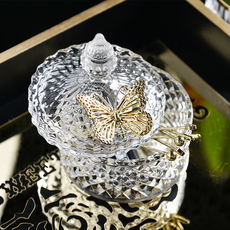 Hot sale gold delicate weding candles jewellery storage embossed glass jars