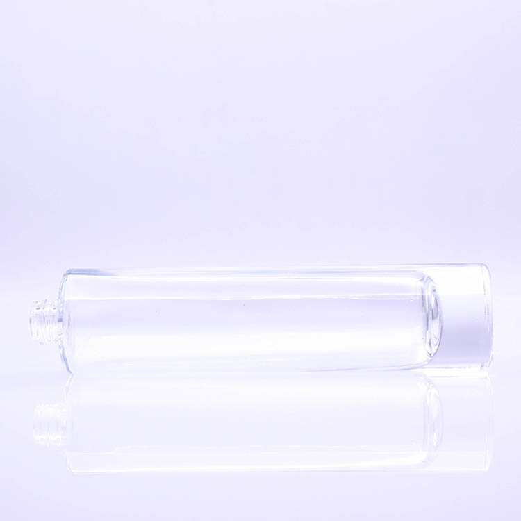 Hot sale height perfume 50ml glass bottle with gold pump and different color cap