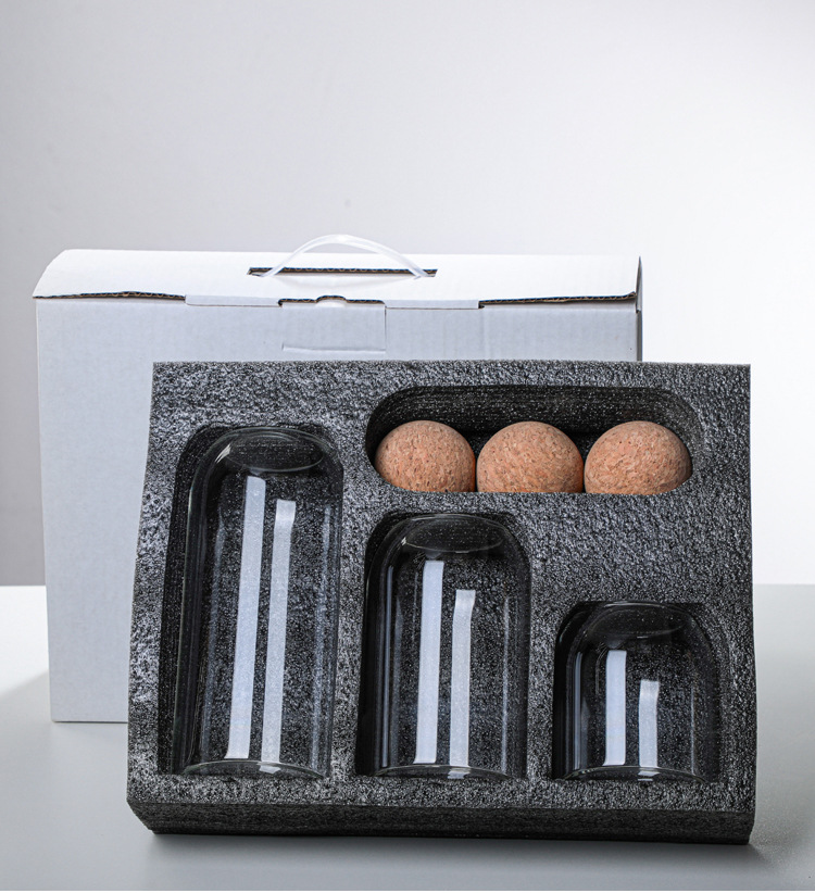 Hot sale in Amazon set of box storage Glass Jar with Cork Lid