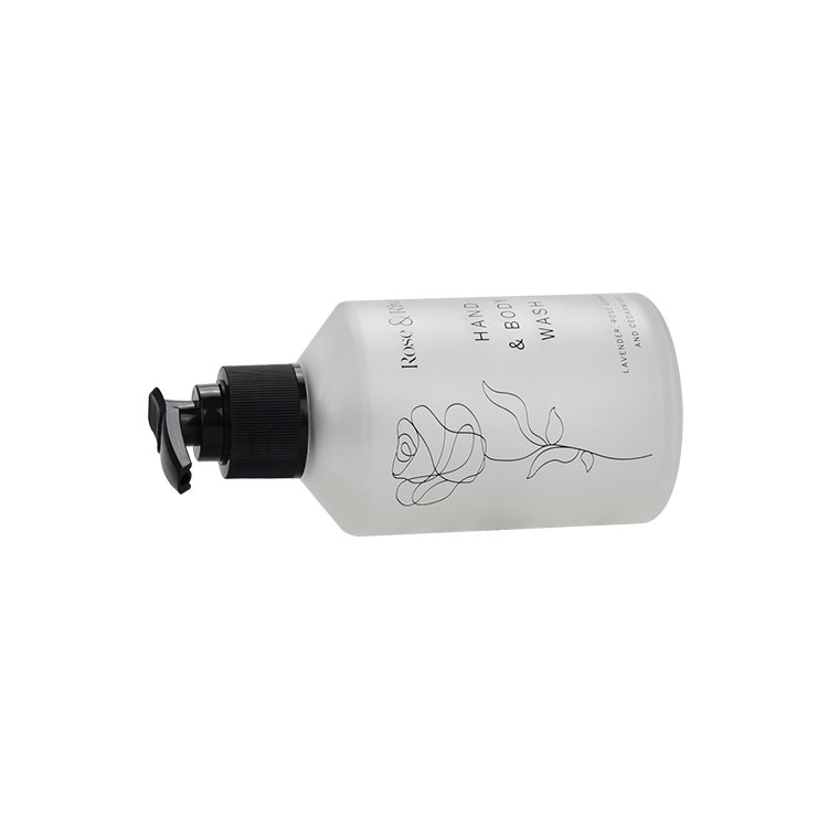 Hot sale large size cosmetic packaging bottle 120ml 200ml hand soap dispenser pump frosted glass bottles