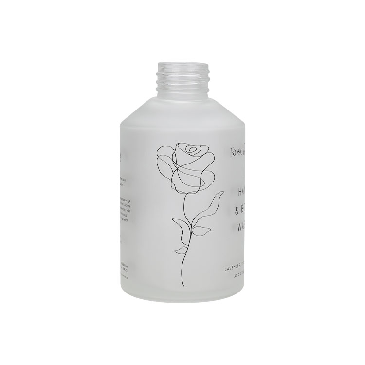Hot sale large size cosmetic packaging bottle 120ml 200ml hand soap dispenser pump frosted glass bottles