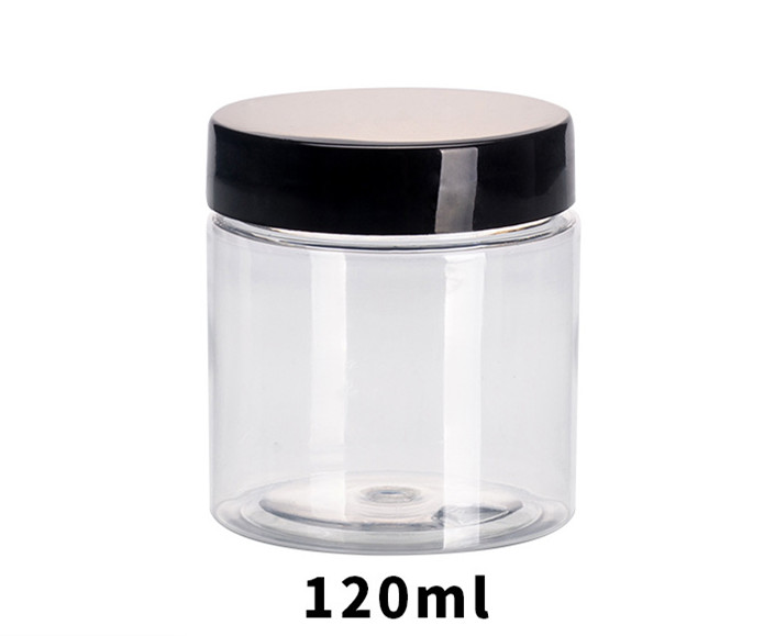Hot sale light black 30ml 40ml 50ml 60m 80ml PET clear cream jar face mask cream box
