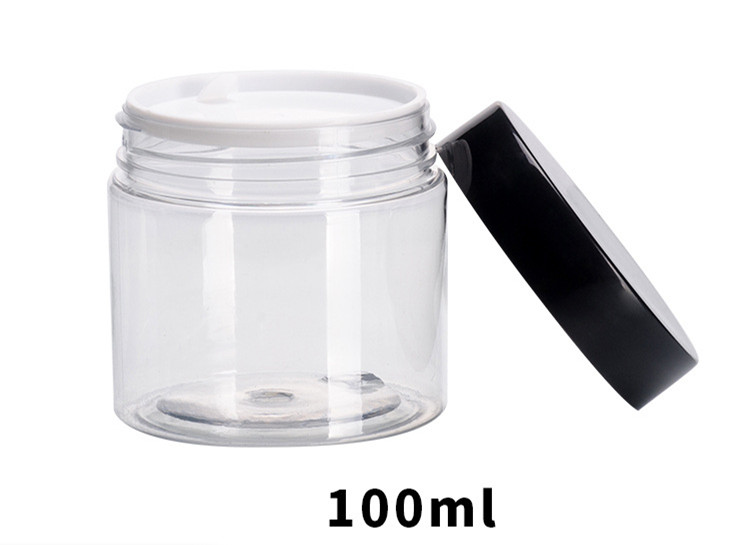 Hot sale light black 30ml 40ml 50ml 60m 80ml PET clear cream jar face mask cream box