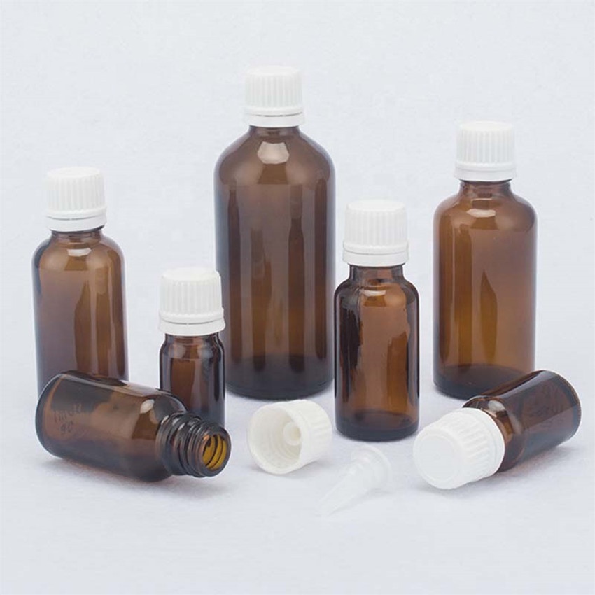 Hot sale luxury 10Ml 15Ml Cosmetic Amber glass essential oil bottle with europe dropper cap
