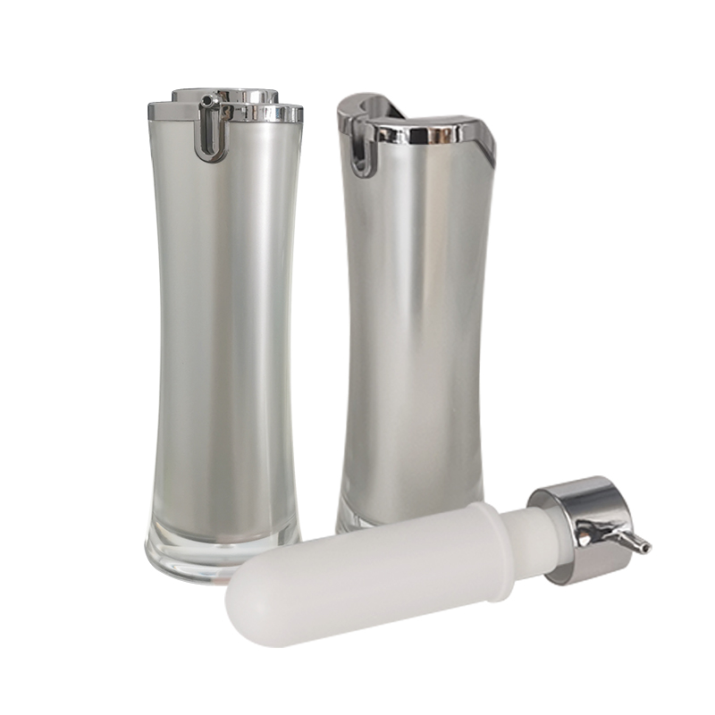 Hot sale  luxury 15ML 30ML 50ML empty white gray black plastic cosmetic serum lotion Acrylic bottles