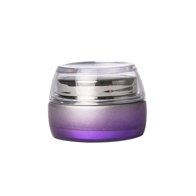 Hot sale luxury cosmetic packaging 30g 50g purple glass uv gel jar for skin care