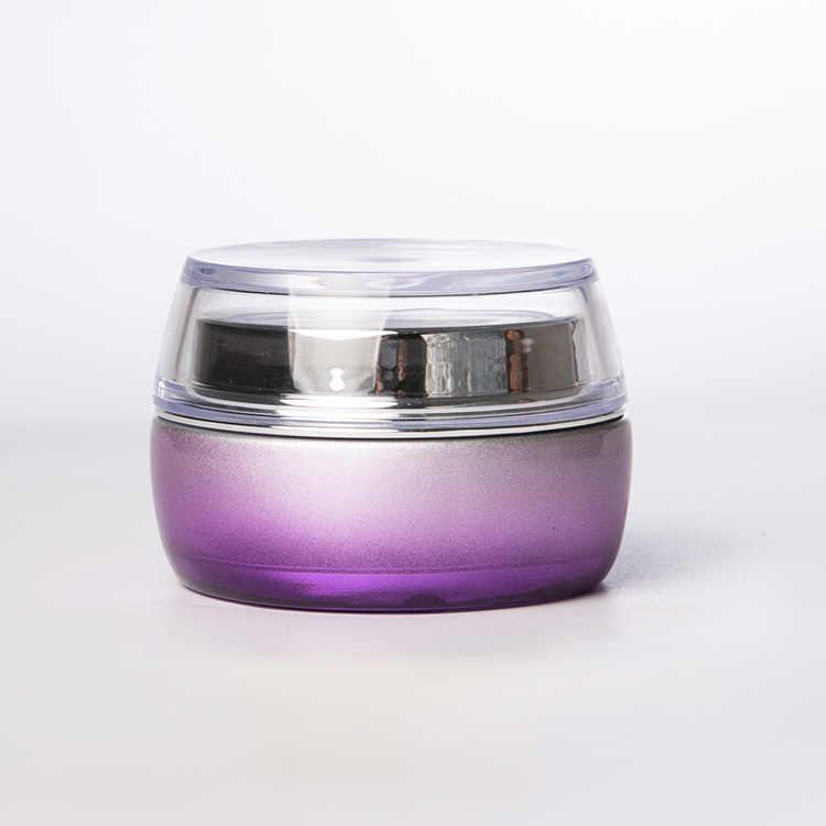 Hot sale luxury cosmetic packaging 30g 50g purple glass uv gel jar for skin care