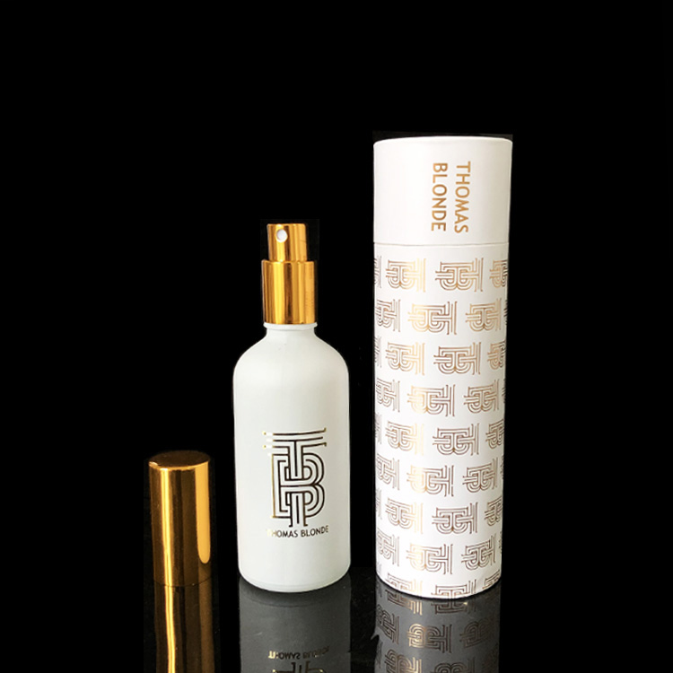 Hot sale luxury dropper 10Ml frosted white Cosmetic glass essential oil bottle with dropper and white paper tube