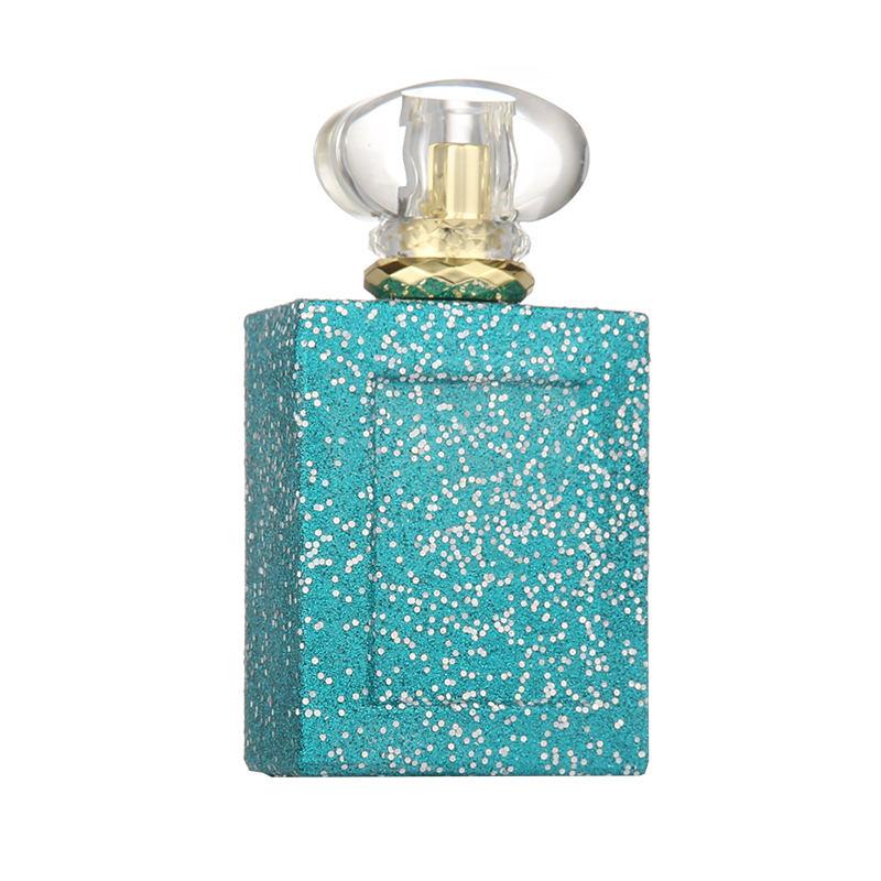 Hot sale luxury green empty square spray perfume glass bottle 100 ml
