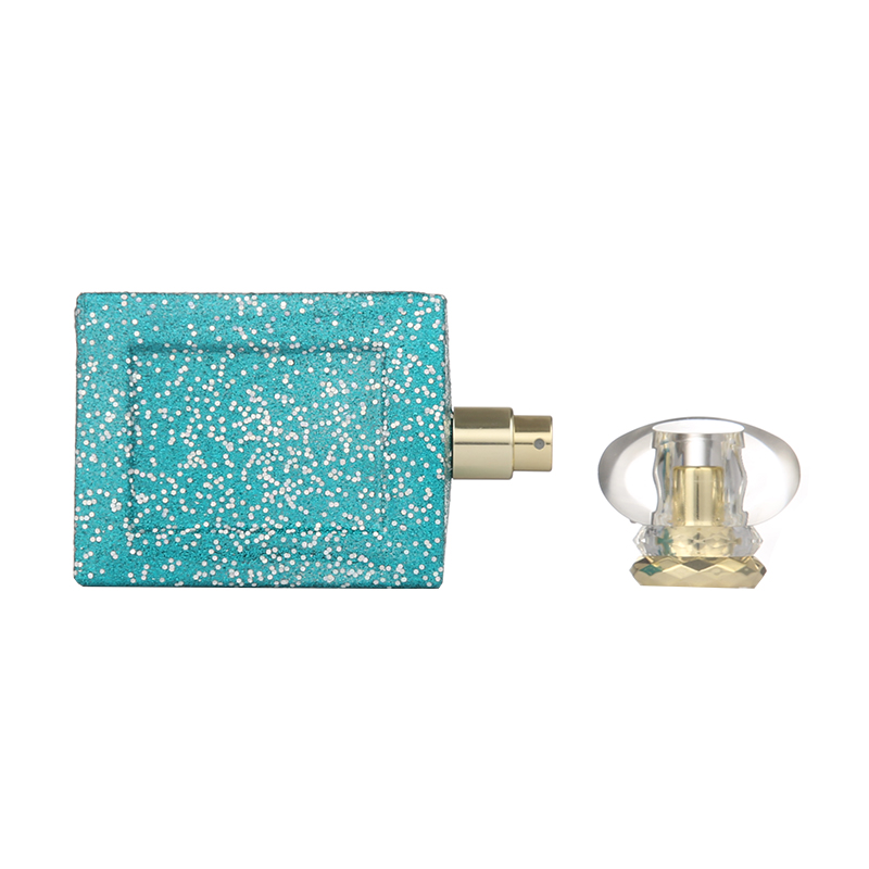 Hot sale luxury green empty square spray perfume glass bottle 100 ml