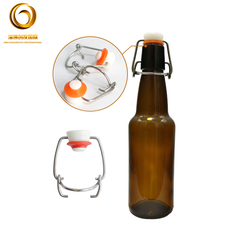 Hot sale new design 330ml beer glass bottle with swing top