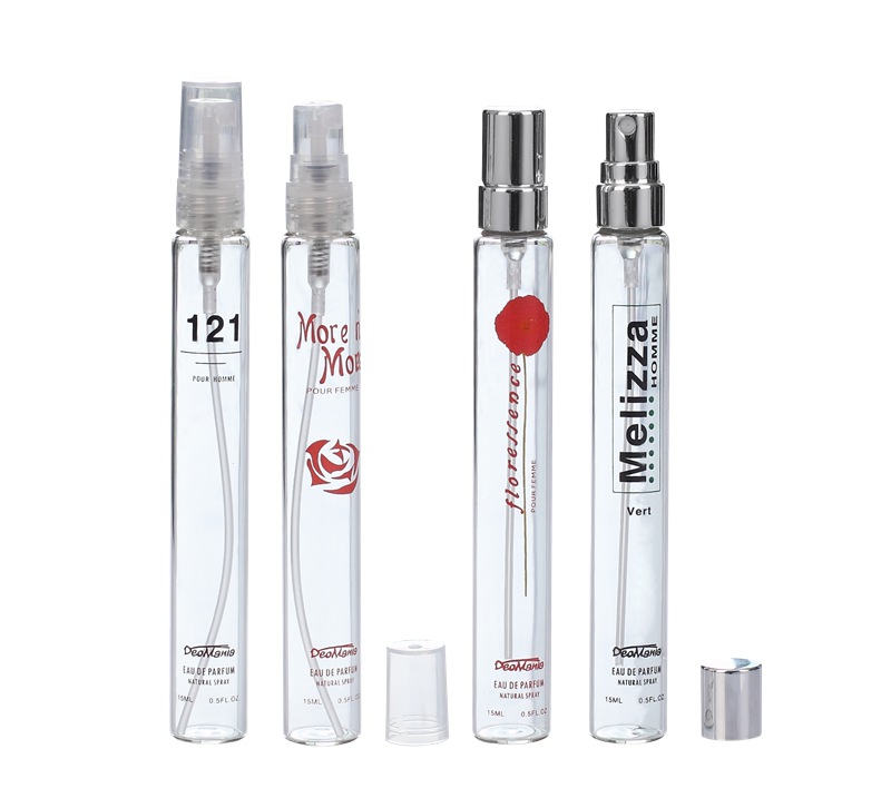 Hot sale pretty empty perfume glass bottle for sale with silver cap