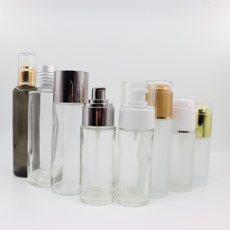 Hot sale pump glass bottle cosmetic morocco bottle eco friendly face lotion spray serum whitening cream bottles