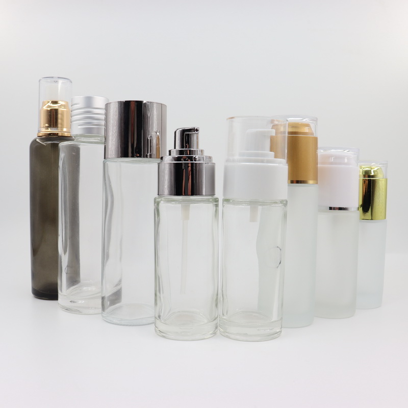 Hot sale pump glass bottle cosmetic morocco bottle eco friendly face lotion spray serum whitening cream bottles