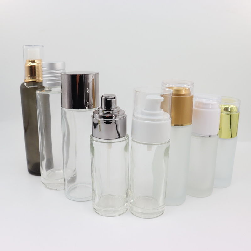 Hot sale pump glass bottle cosmetic morocco bottle eco friendly face lotion spray serum whitening cream bottles